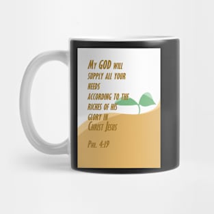 My God will supply all your needs | Christian bible verse artprint Mug